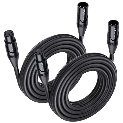 2-Pack XLR to XLR Cable, Microphone Cable, M-F, 3ft