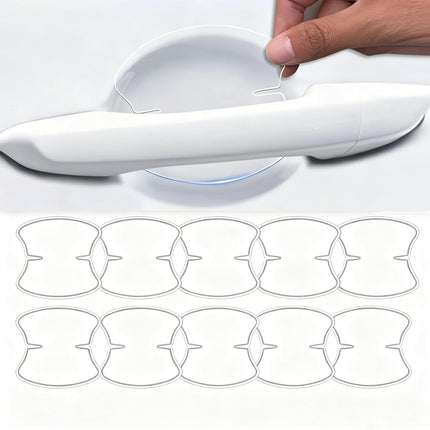 10-Pack Car Door Handle Protector Film, Clear Anti-Scratch Door Bowl Guards, Durable Waterproof & Wear-Resistant Paint Protection Stickers for Most Vehicles