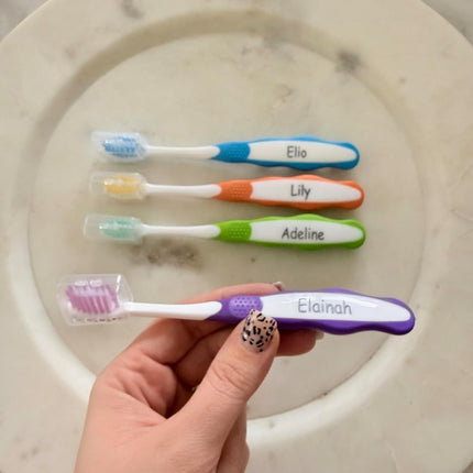 Personalized Kids Toothbrush with Name – Custom Engraved Soft Bristle Toothbrush for Toddlers & Kids – Back-to-School Gift, Stocking Stuffer, Bathroom Organizer