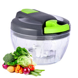 Manual Food Processor Vegetable Chopper, Portable Hand Pull String Garlic Mincer Onion Cutter for Veggies, Ginger, Fruits, Nuts, Herbs, etc., 500ml,（Gray-green）