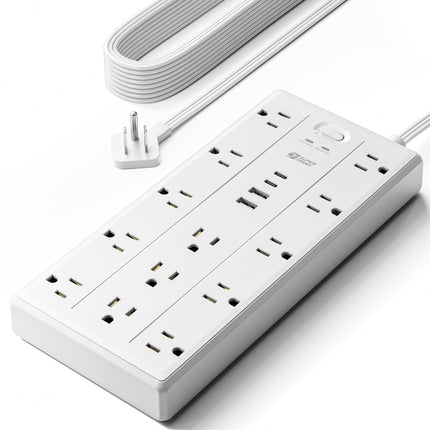 10Ft Extension Cord with Multiple Outlets, Flat Plug Power Strip - photo 10