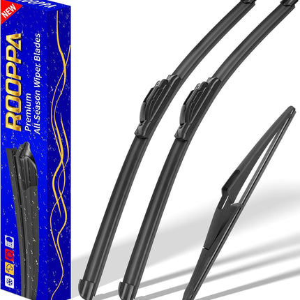 3 wipers Replacement for 2014-2021 2022 2023 Nissan Rogue/2013-2021 Nissan Pathfinder, Windshield Wiper Blades Original Equipment Replacement - 26"/17"/12" (Set of 3) U/J HOOK Windscreen wipers