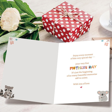 ICOOLYI First Mothers Day Gifts for New Mom – First Mothers Day Card, Cute 1st Mothers Day Gift for First Time Mom
