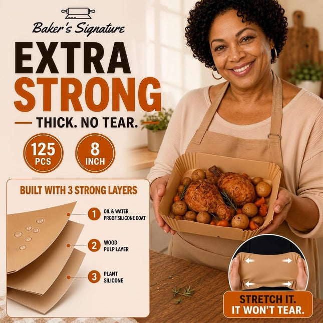 Air Fryer Liners Disposable, Unbleached Parchment Paper Baking Liners - photo 2