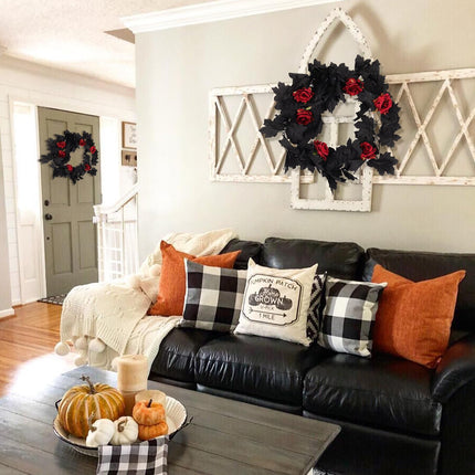 Artificial Black Garland Hanging Vine Artificial Red Floral Garland