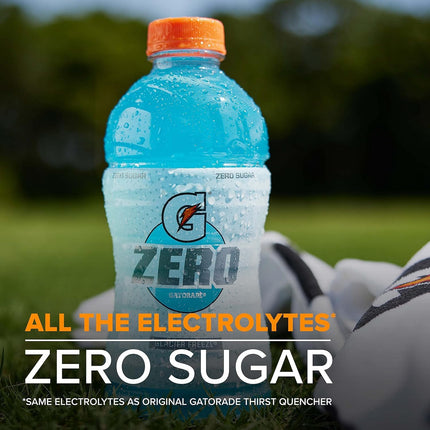 Gatorade Thirst Quencher Zero Sugar Sports Drink, Glacier Freeze, 12oz Bottles, 12 Pack, Electrolytes for Rehydration