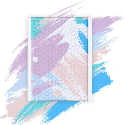 Fuxury Bubble Mailers 6x10" Watercolor Soft Pastel Padded Envelopes 100 Pack Small Bubble Envelopes Usable Size 6x9" Padded Mailers Special Design Shipping Bags for Small Business Jewelry Makeup #0