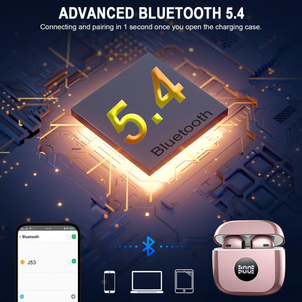 Wireless Earbuds, Bluetooth 5.4 Ear Buds, LED Power Display, 6D Bass Stereo - photo 3