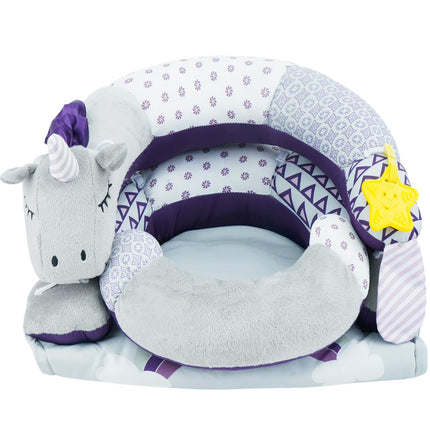 2-in-1 Tummy Time Mat & Seated Support Pillow,Baby Tummy Time Pillow Support for Newborns and Older Babies,with Detachable Support Pillow and Toys Bear