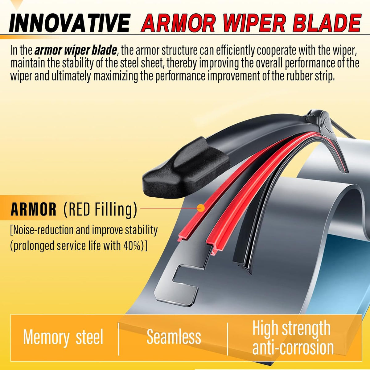 13" and 13" Windshield Wipers Blades (Pack Of 2),OEM Quality - photo 2
