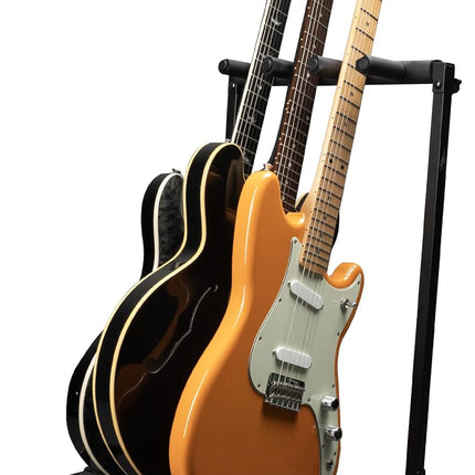 Gator Rok-It Collapsible Folding Guitar Rack Stand for 3 Guitars – Fits Acoustic, Electric, or Bass Guitars – Portable, Durable, Space-Saving Storage (RI-GTR-RACK3)
