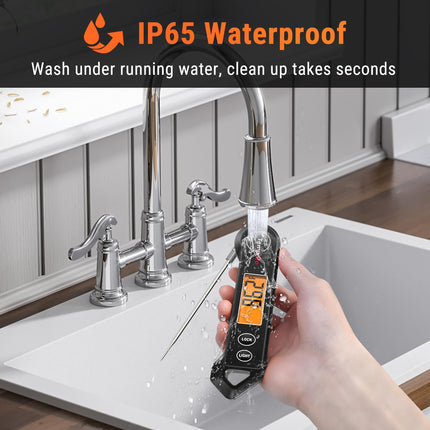 TempPro TP19H Waterproof Instant Read Thermometer in use measuring meat