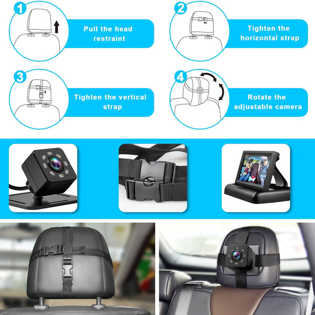 Baby Car Mirror with 4.3'' HD Night Vision Function Display