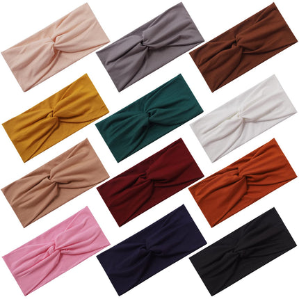 12 Pcs Stretchy Headbands for Women, Absorbed Sport Headband