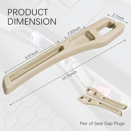 2PCS Car Seat Gap Filler Organizer,2 in 1 Car Gap Filler with Fill and Storage Function for Storing Phones Keys Cards,Universal Multifunctional No Drop Seat Guard for Cars (Beige)