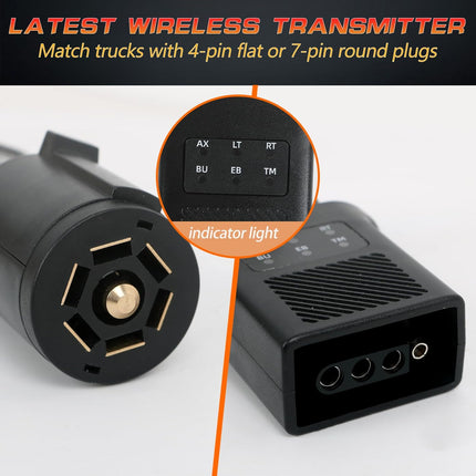 Wireless Trailer Lights Magnetic, Rechargeable LED Towing Trailer Light Kit with Ultra Strong 90LB Magnetic Base,100FT Range,IP67 Waterproof, 6 MODES OF LIGHTING, for Trucks, Boat, RV, Camper