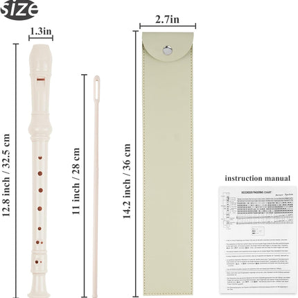 LIZIMANDU Recorder Instrument for Beginner Adults,8-Hole Soprano Descant Recorder Music Flute with with Cleaning Rod & Leather Case For Home Entertainment(2-Star Night)