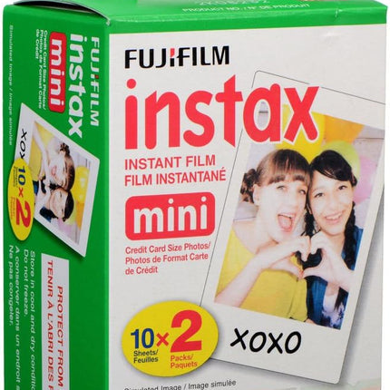 Fujifilm Instax Mini Instant Film (20 Sheets) + 20 Sticker Frames + TSC Microfiber Cleaning Cloth – for Mini 8, 9, 11, 12, 50s, 25, 7s, 90 Cameras & Mini Link