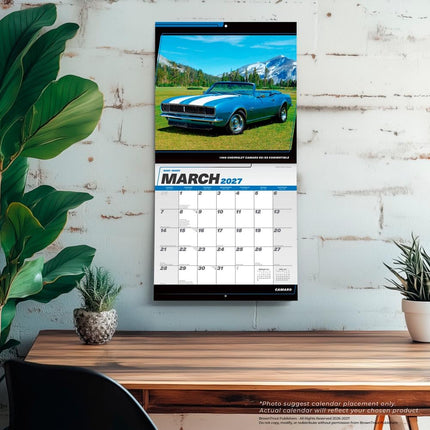 Camaro OFFICIAL | 2027 12 x 24 Inch (Hanging) Monthly Square Wall Calendar | Plastic-Free | BrownTrout | Chevrolet Motor Muscle Car