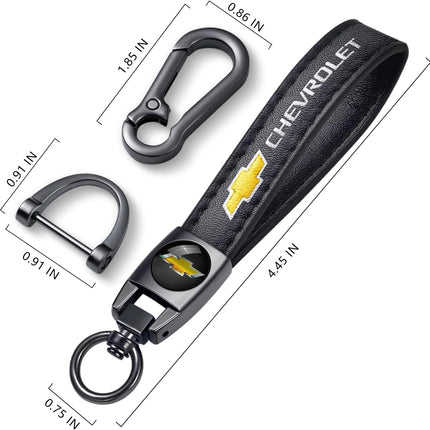 Leather car Keychain - Suitable for Chevy Series Keychains - Suitable for Both Men and Women, as Well as for Giving as Gifts to Friends in Families (Black)