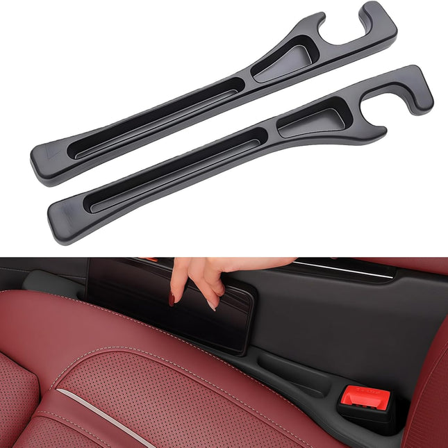 2-Piece Black Car Seat Gap Filler Organizer