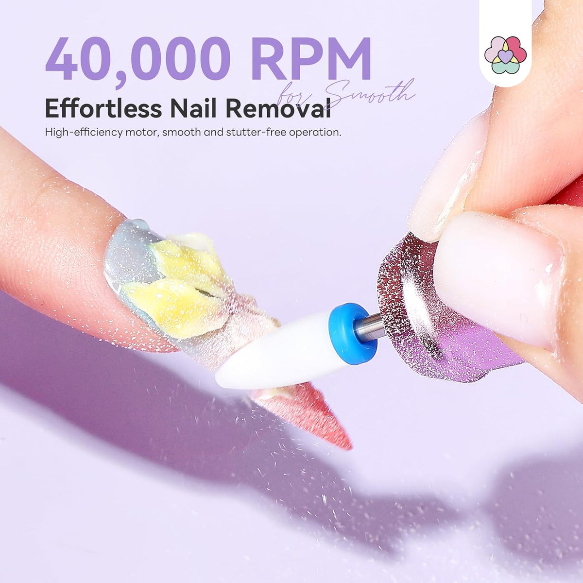 2026 Nail Drill Professional: 40000RPM Electric Nail Drill 30S Fast Removal for Acrylic Nails Low Noise - photo 3