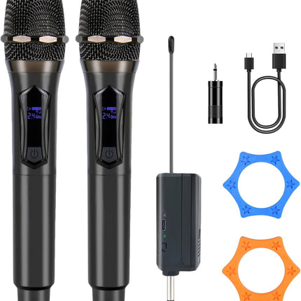 Wireless Karaoke Microphone dynamic Mic Up160ft range handheld plug-and-play design rechargeable Compatible with karaoke machines and PA systems Ideal for party、church Singing and other scenarios