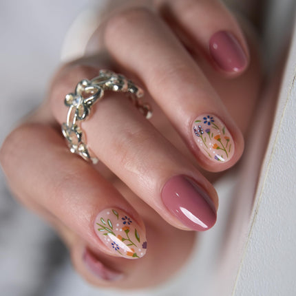 Extra Short Almond Press On Nails, Blush Veil Nude Pink, Soft Gel