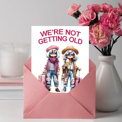 FANCYLUCKY Funny Birthday Card for Women Her, Aging Humor Birthday Gifts for Best Friend BFF Sister Coworker, Printed Message Inside with Envelope, 5x7 Inches