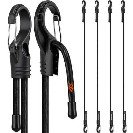 31-Piece Bungee Cords Assortment Jar, Includes 10”,18”,24”,32”,40” Bungee Cords, 6“ Zip Ties, 8”Canopy/Tarp Ball Ties and Crocodile Mouth Tarp Clips
