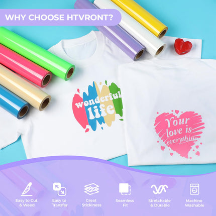 Heat Transfer Vinyl White HTV Rolls, 12" x 20ft