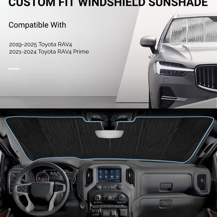 Windshield Sunshade for Toyota RAV4 2019-2025, RAV4 Prime 2021-2024 Front Window Shade - AstraGuard
