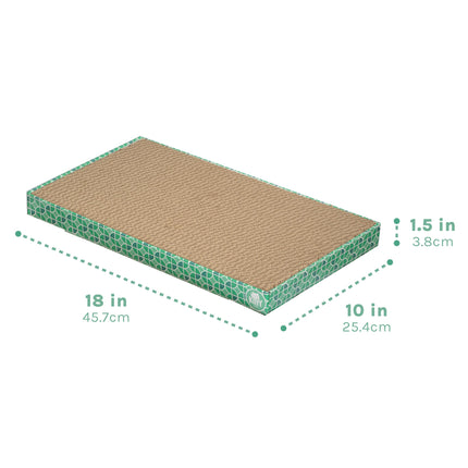XL 3-Pack Cat Scratcher Pads – Durable Corrugated Cardboard Scratch Pads – Double-Sided for Longer Use, Cat Claw Maintenance & Furniture Protection, Cat Scratching - 10" x 18"