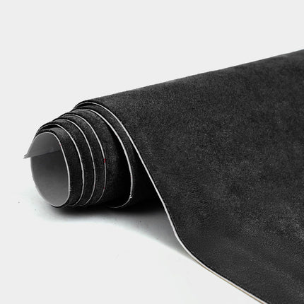 Película autoadhesiva de gamuza negra - 17x70 inch para interiores de auto - microfibra y cuero sintético autoadhesivos, film interior elástico para auto y decoración del hogar