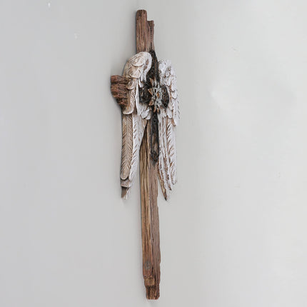 Home Decor Rustic Angel Wings Crosses Wall Décor 12" H Wall Cross