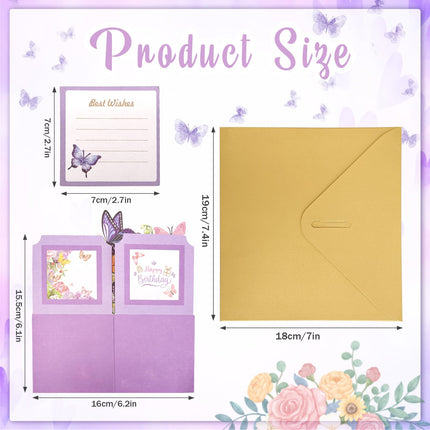 Birthday Cards for Women, Butterfly Pop Up Card Box