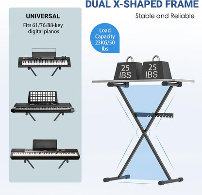 Keyboard Stand - Digital Piano Stand, Single X Style, Black (Capacity: 100 lb) - photo 4