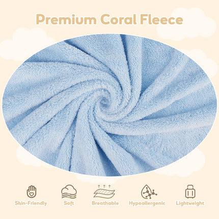 Hooded Towel for Newborn, 2 Pack Soft Coral Fleece Baby Towels