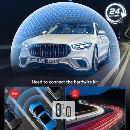 Cámara para auto frontal, trasera e interior de 3 canales, cámara de tablero 4K Full HD para autos