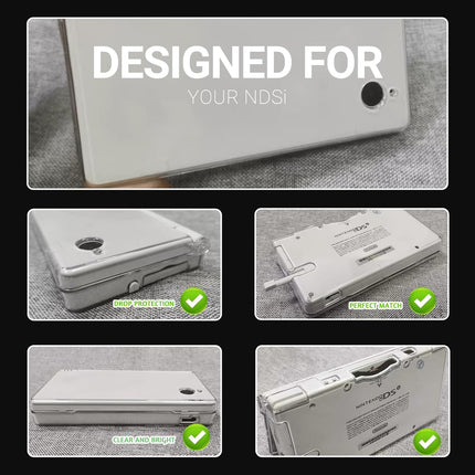 Gimtsui Clear Crystal Hard Shell Protective Case Cover Suitable for Nintendo DSi NDSi