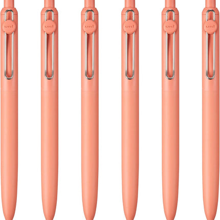 Retractable Liquid Gel Pens, Medium Point (0.7mm), Adobe Barrel, Black Ink. 6 Pens