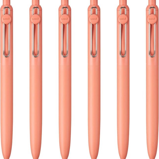 Retractable Liquid Gel Pens, Medium Point (0.7mm), Adobe Barrel, Black Ink. 6 Pens