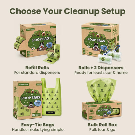 Large Dog Poop Bags with Handles, Fresh Scent, Extra Thick, 300 Bags - photo 8