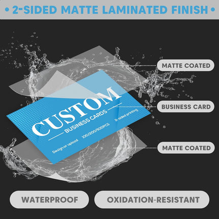 Custom Business Cards - 300gsm Matte Paper - Upload Your Own Design - Double-Sided Printing - 3.5x2 Inch - Perfect for Small Business and Events
