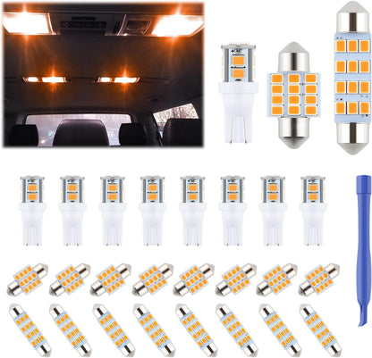 24 Pieces Dome Light LED Car Interior Bulb Kit Set 194 T10 DE3175 578 31mm 42mm Bulbs Interior Replacement Lights for