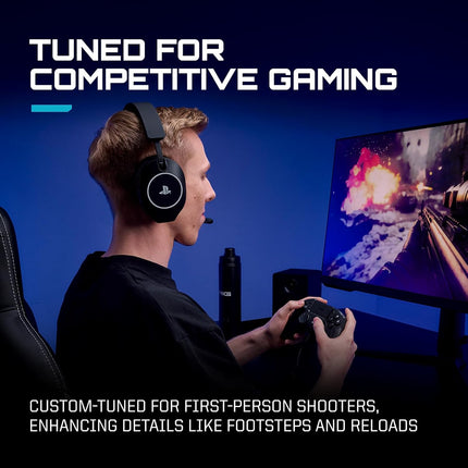 PRO Wired Gaming Headset Officially Licensed for PlayStation, PS5, PS4, PC - 40mm Graphene Drivers, Tempest 3D Audio, Flip-to-Mute Mic, Memory Foam Cushions, 3.5mm -Black