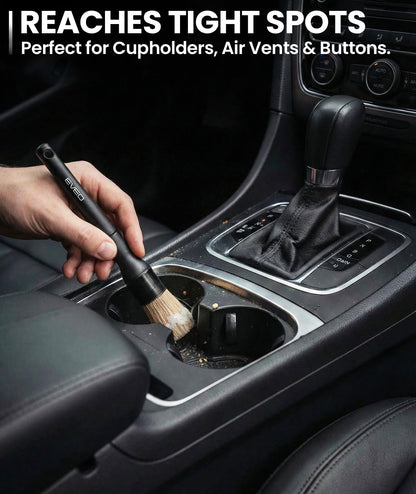 3-Pack Soft Boars Hair Car Interior Detailing Brush Set - photo 5
