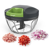 Procesador de alimentos manual, picador de verduras, picador de cebolla y ajo portátil con cortador de cuerda de mano para verduras, jengibre, frutas, nueces, hierbas, 500ml, para cocina, camping, RV, M501