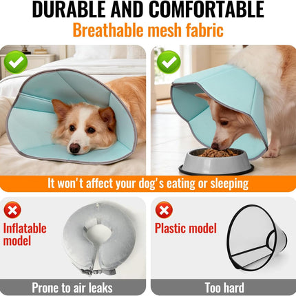 MAXFUT Dog Cone Collar,Soft Cone for Dogs to Stop Licking After Surgery,Non Inflatable Dog Donut Cone (Blue, XXL)