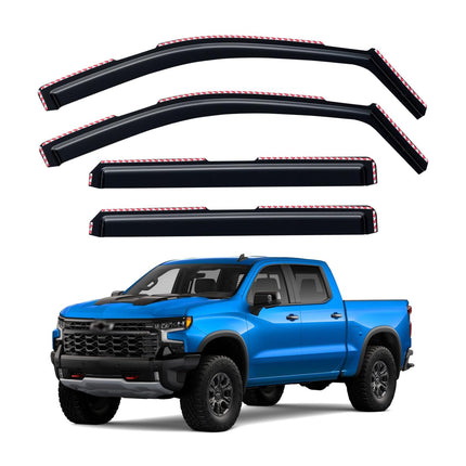 in-Channel Window Visors Rain Guards for 2017-2026 Ford F250 F350 F450 F550 Super Duty SuperCrew, Window Vent Wind Shades Deflectors for 17-26 F-250~F-550 SD Crew Cab